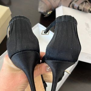 Jimmy Choo black satin Macy Heels